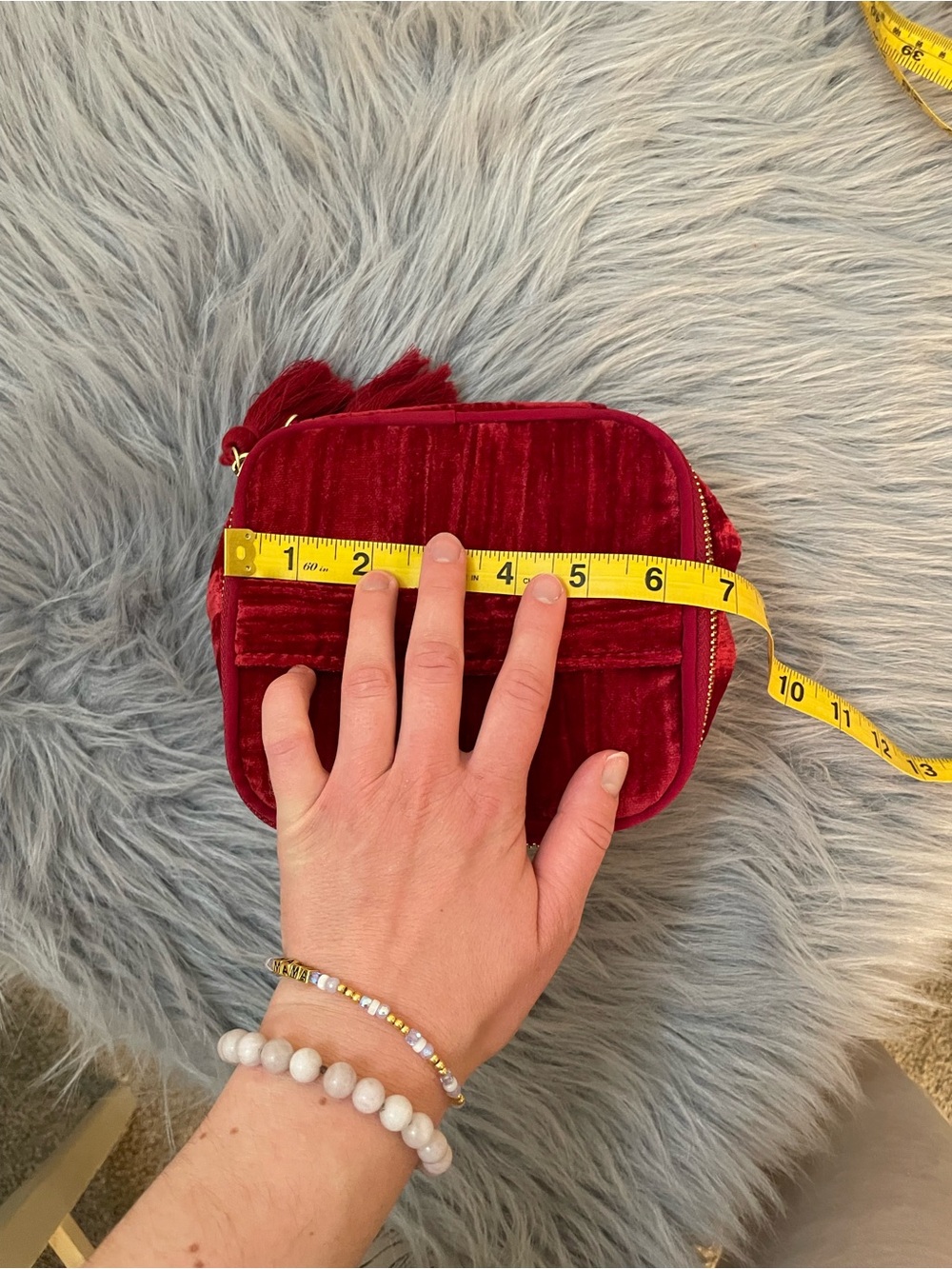 *SOLD;DO NOT BUY*NWOT Sézane Red Velvet Cosmetic Bag - Picture 8 of 9